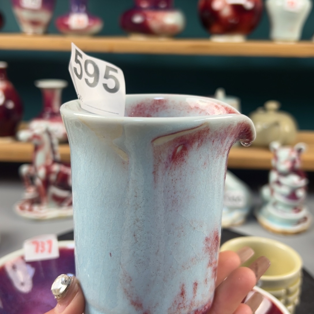 瓷片微瑕公道杯纯手工