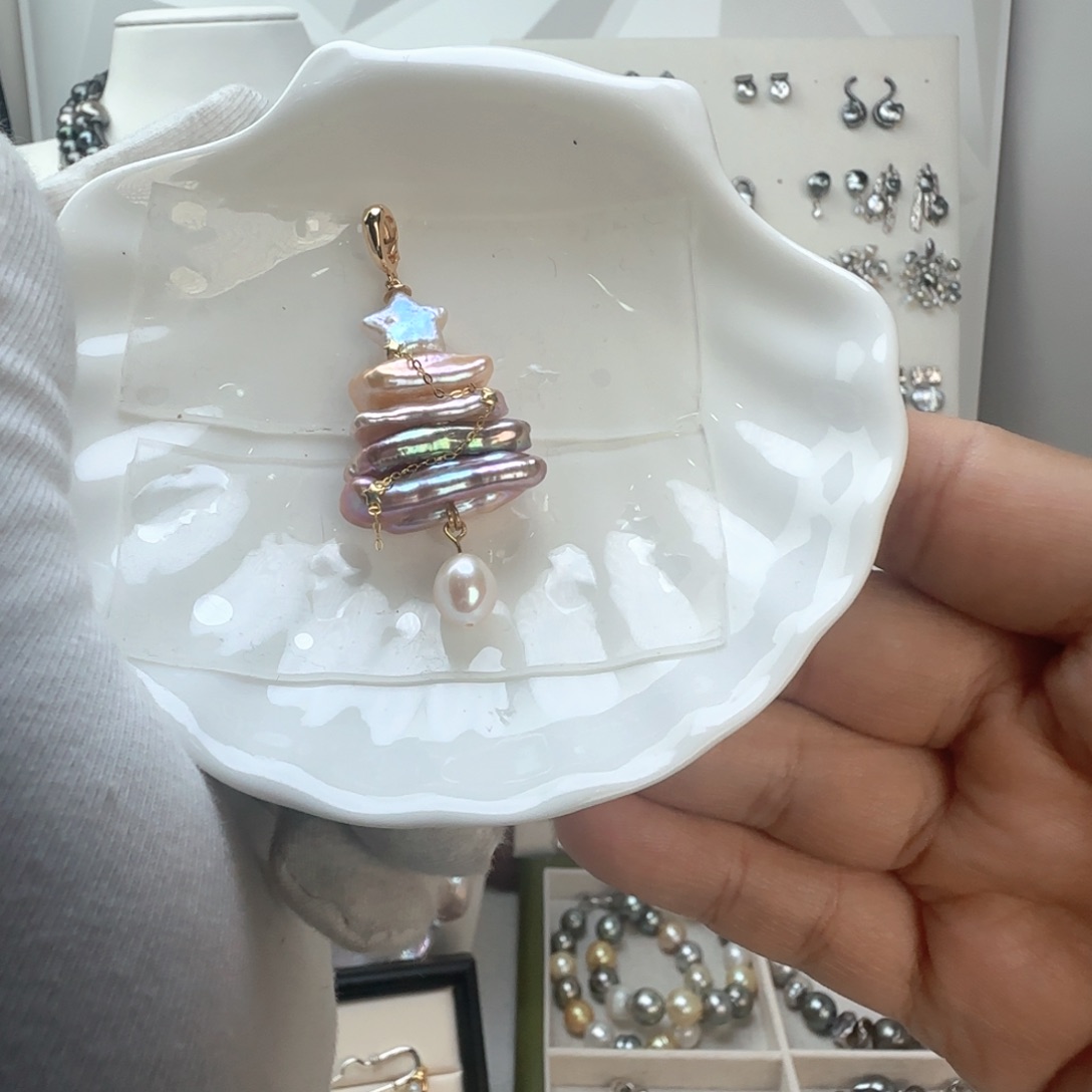 淡水珍珠银S925镶嵌颈饰