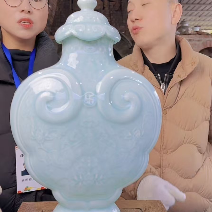  【景德镇】高温陶瓷，茶道青白瓷瓶瓷流水54