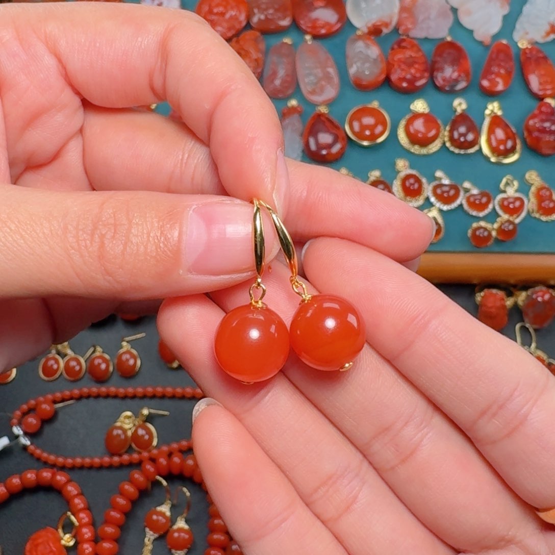 南红玛瑙南红12+银S925镶嵌