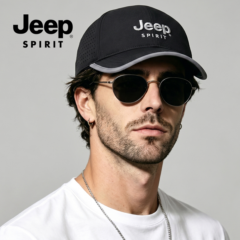 JEEPSPIRIT棒球帽男士夏季户外透气鸭舌帽网眼遮阳防晒运动 971