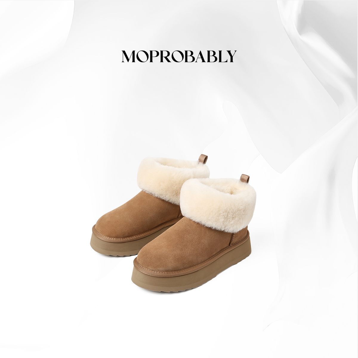 Moprobably贝贝 时尚百搭厚底加绒加厚保暖中筒雪地靴L5421011