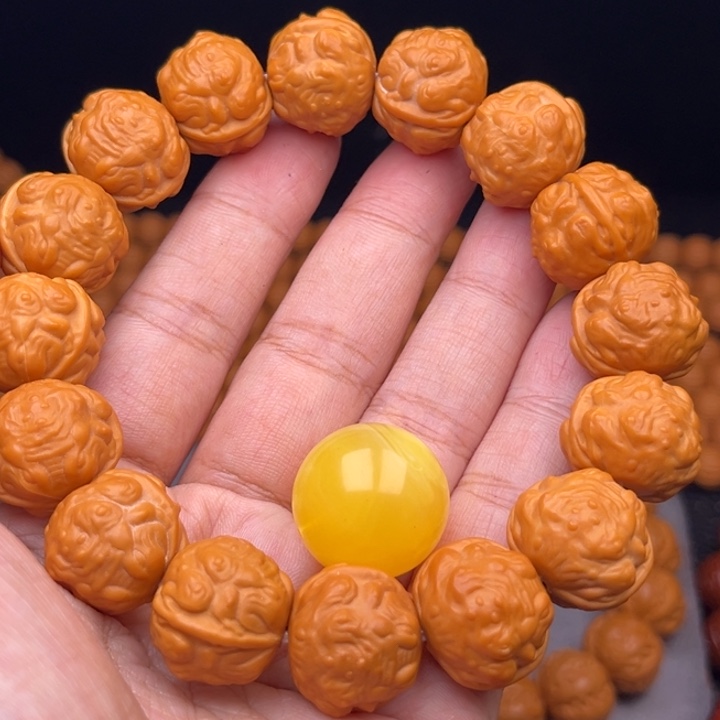 猴头核桃吊坠17蝉王，圆珠