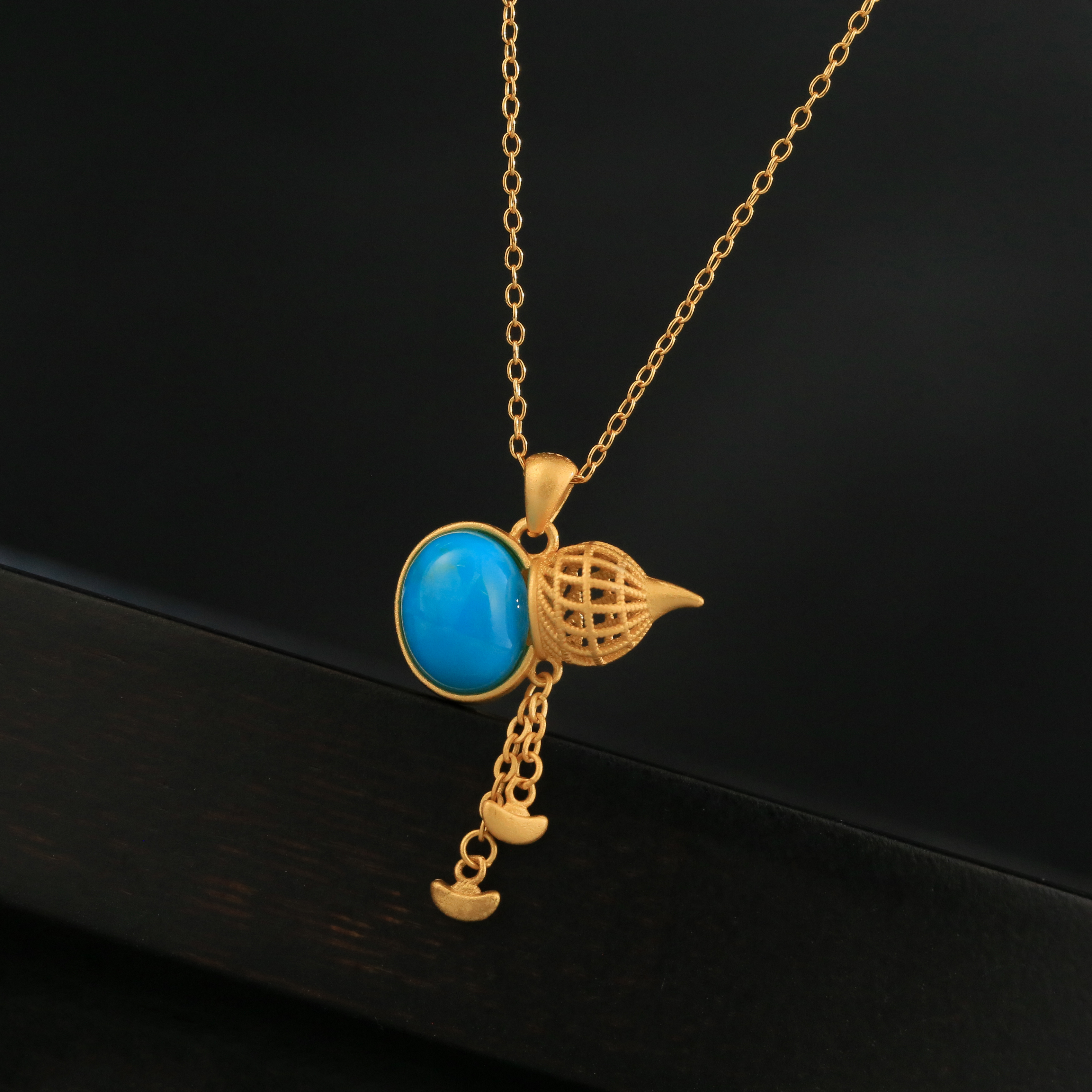 【安吉专属】S925银美松镂空宝葫芦吊坠 约8*10mm XZ0600BZ