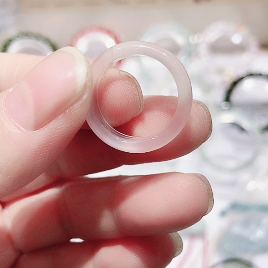 合金戒指玛瑙/玉髓魏*英天然冰透戒指玛瑙戒指