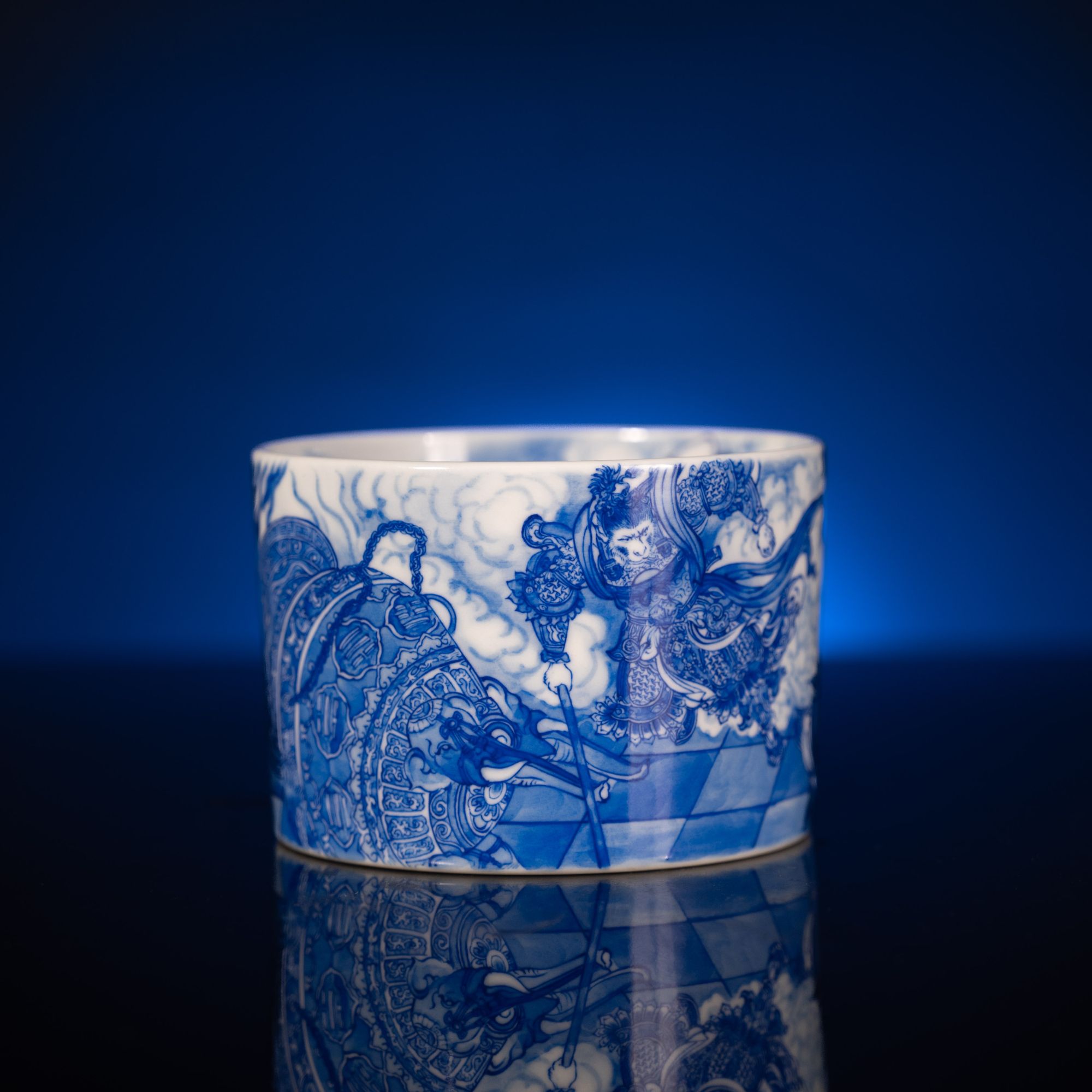 隐山清玩晓花窑-大闹天宫直口杯-XHY0091茶道零配