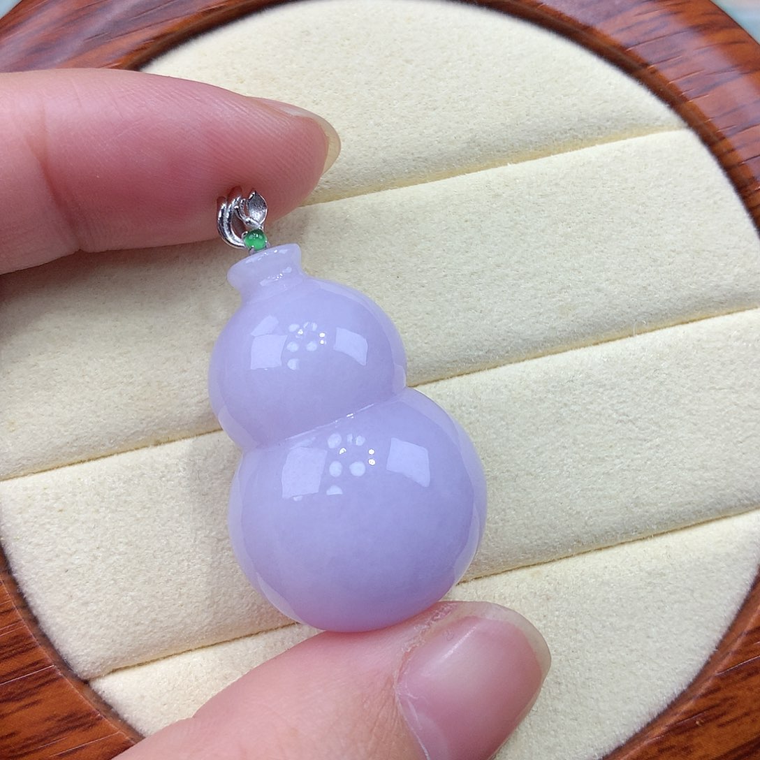 翡翠颈饰18K金镶嵌葫芦