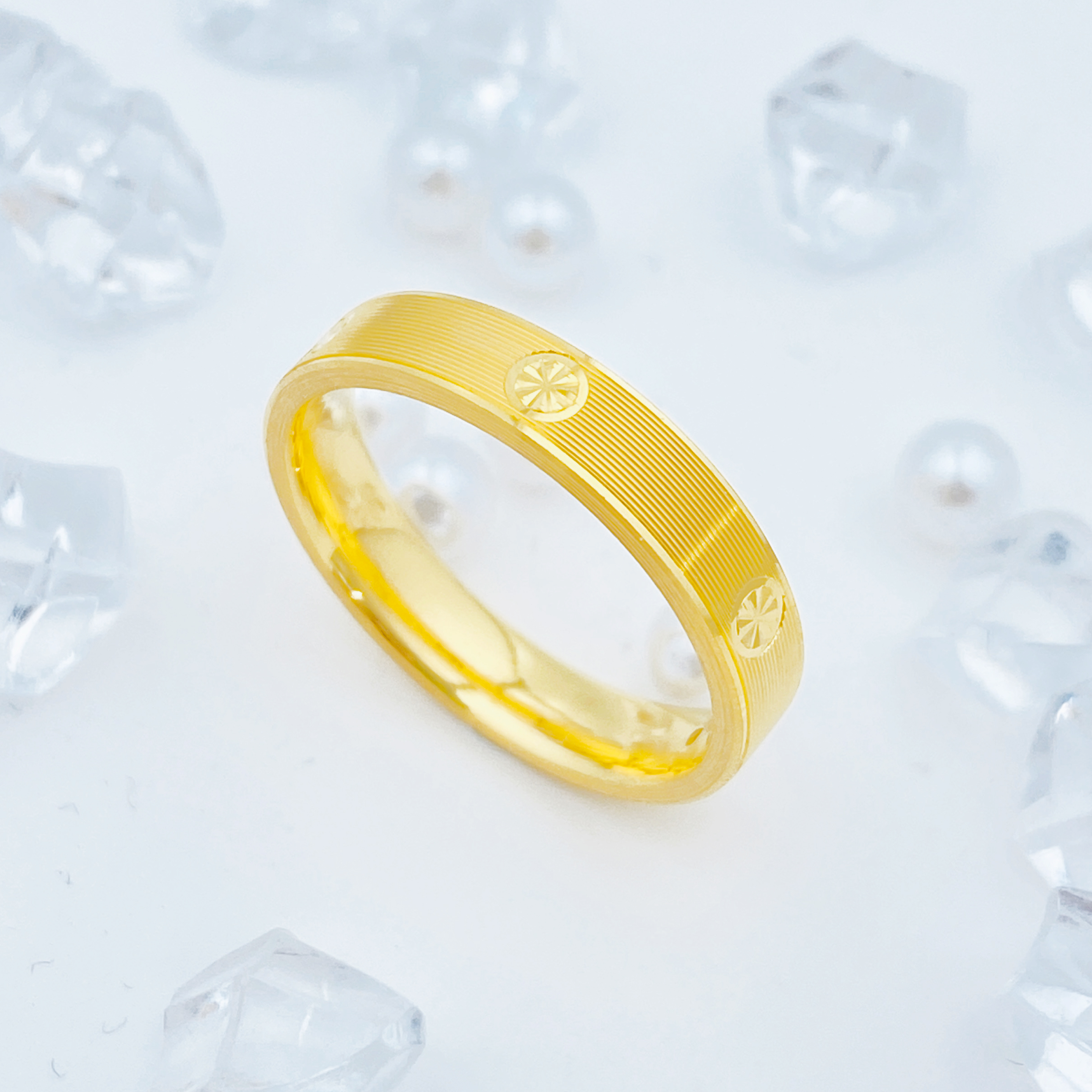 【国潮】足金999 拉丝米字宽戒指 1.97 13圈口