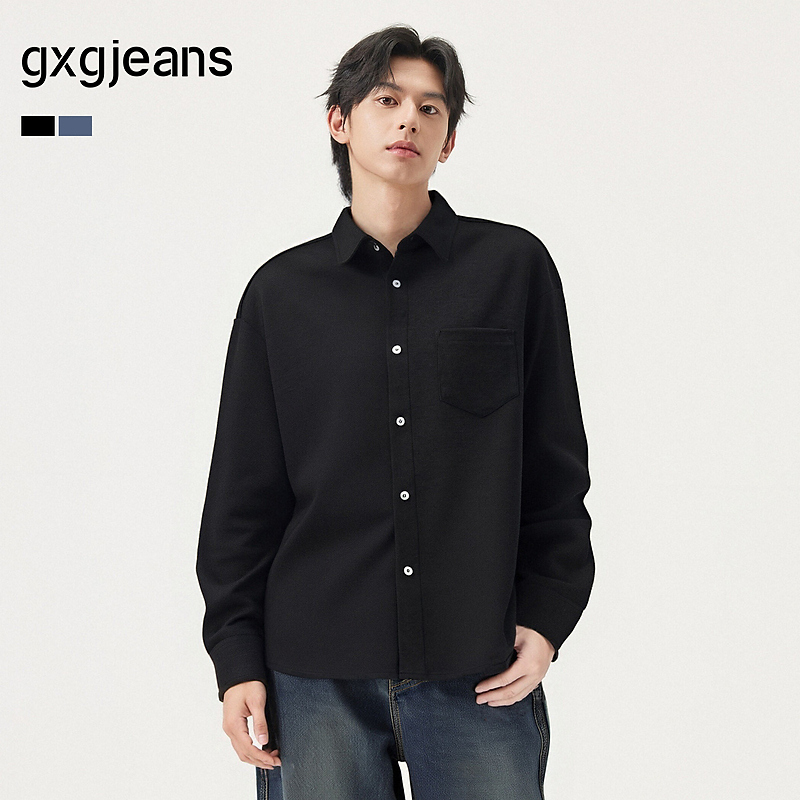 gxg.jeans男装 多色口袋设计基础通勤商务长袖衬衫打底 25秋新品