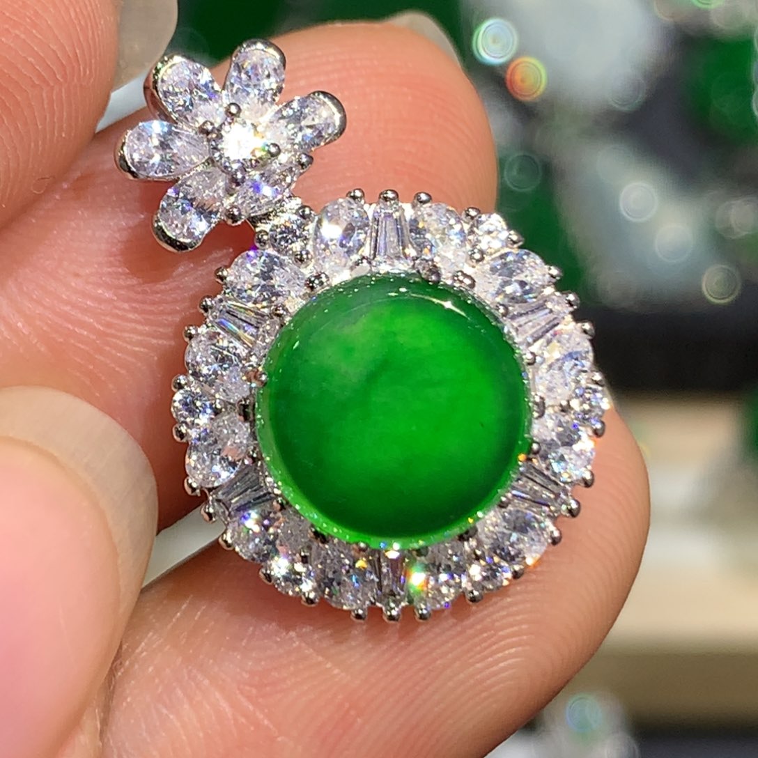 翡翠颈饰银S925镶嵌9、