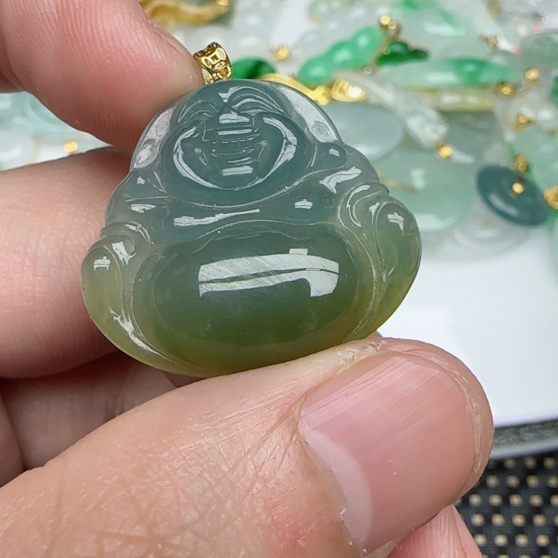 【闪购商品】翡翠颈饰18K金镶嵌佛公