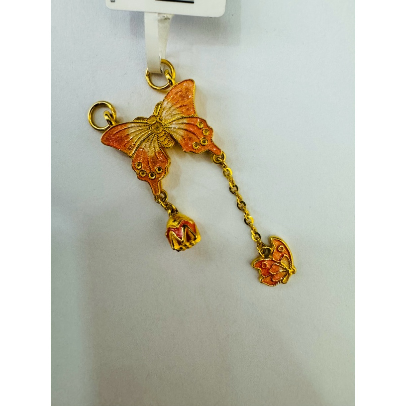 【小云专享】足金999饰品 粉蝴蝶吊坠 5.62 GP