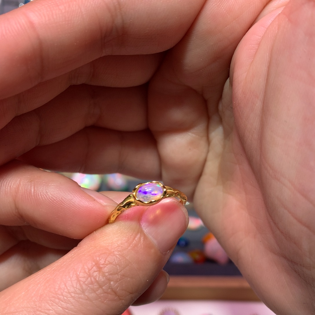 欧泊戒指款式银S925镶嵌