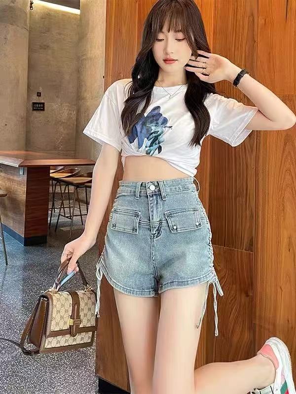 【YZ•衣系列】NN3213新款时尚高腰牛仔短裤显瘦休闲百搭