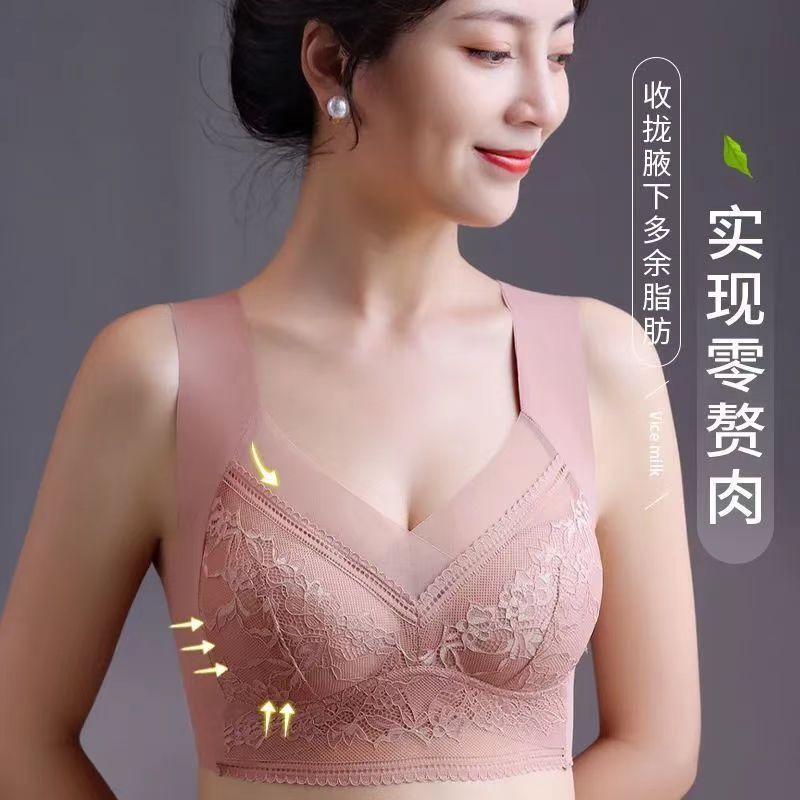 9903性感蕾丝文胸罩薄款无痕内衣式固定杯内衣聚拢大码无钢圈L