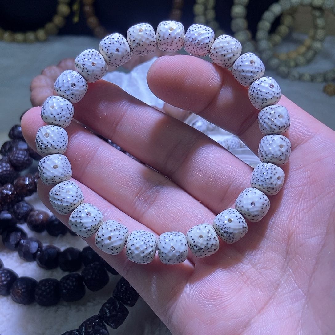 星月菩提手串专**狗龙鳞原白