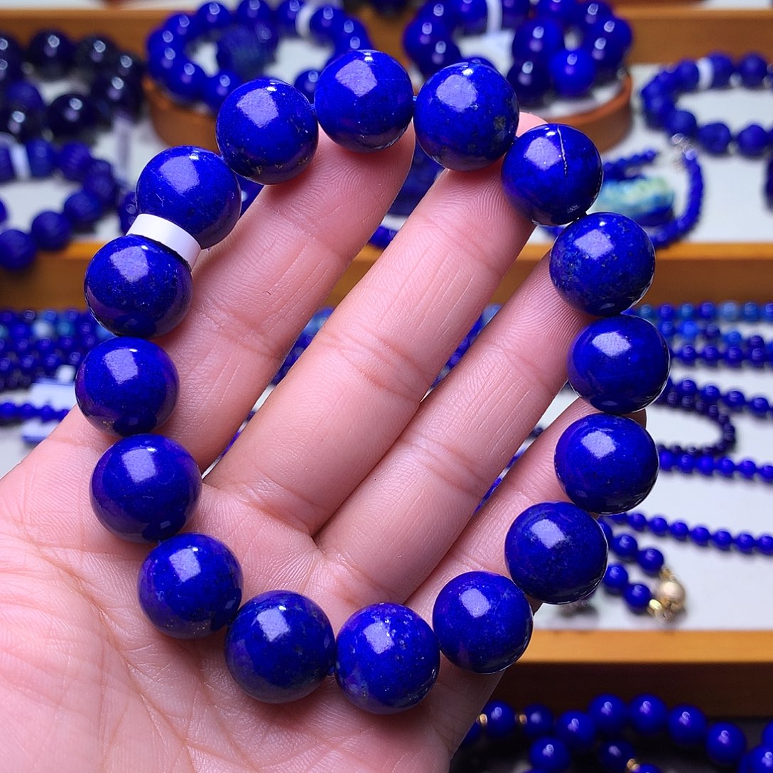 青金石未镶嵌手串13.5m特惠帝王青5803