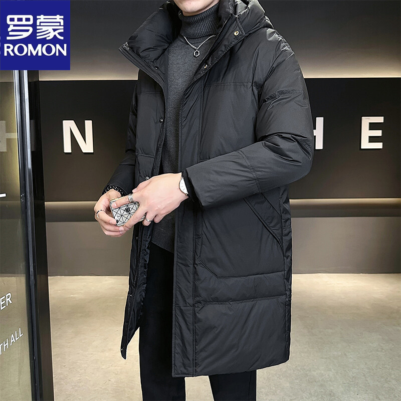 Romon/罗蒙羽绒服男修身纯色百搭帅气棒球服加厚飞行男男士行政