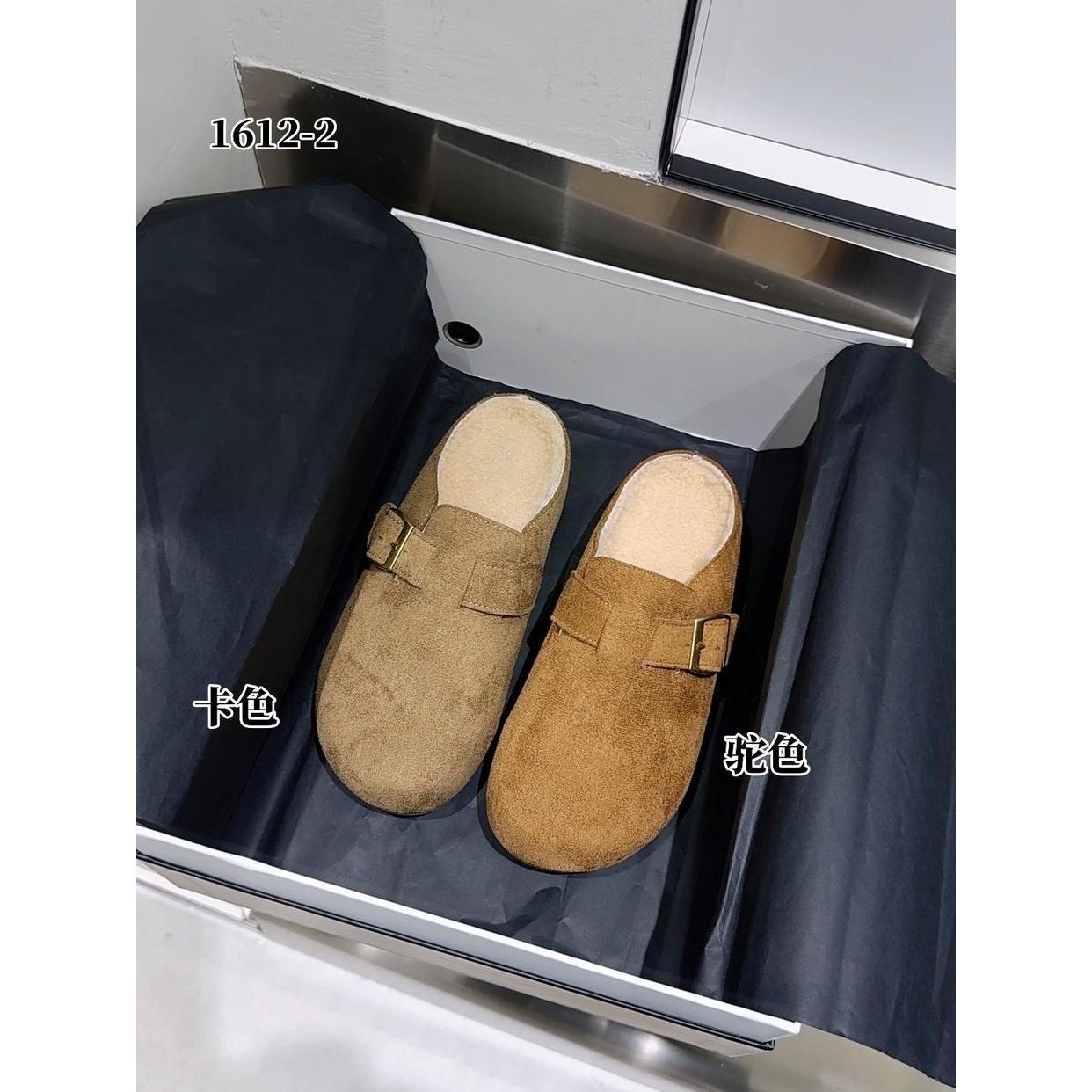 1612-2简约百搭复古软底勃肯半拖鞋