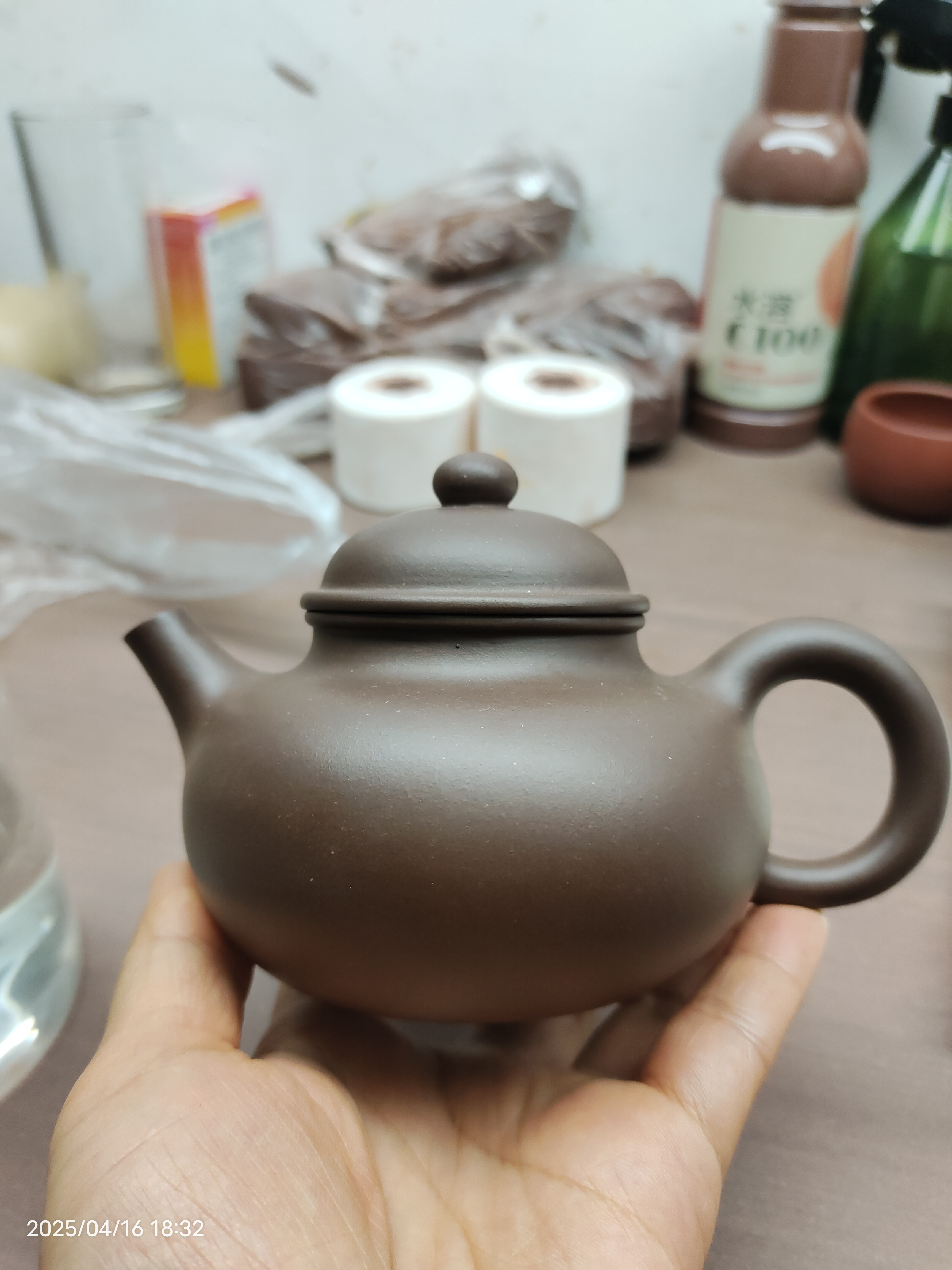 宜兴紫砂壶半手工模型壶～容天壶，原矿老紫泥230cc左右