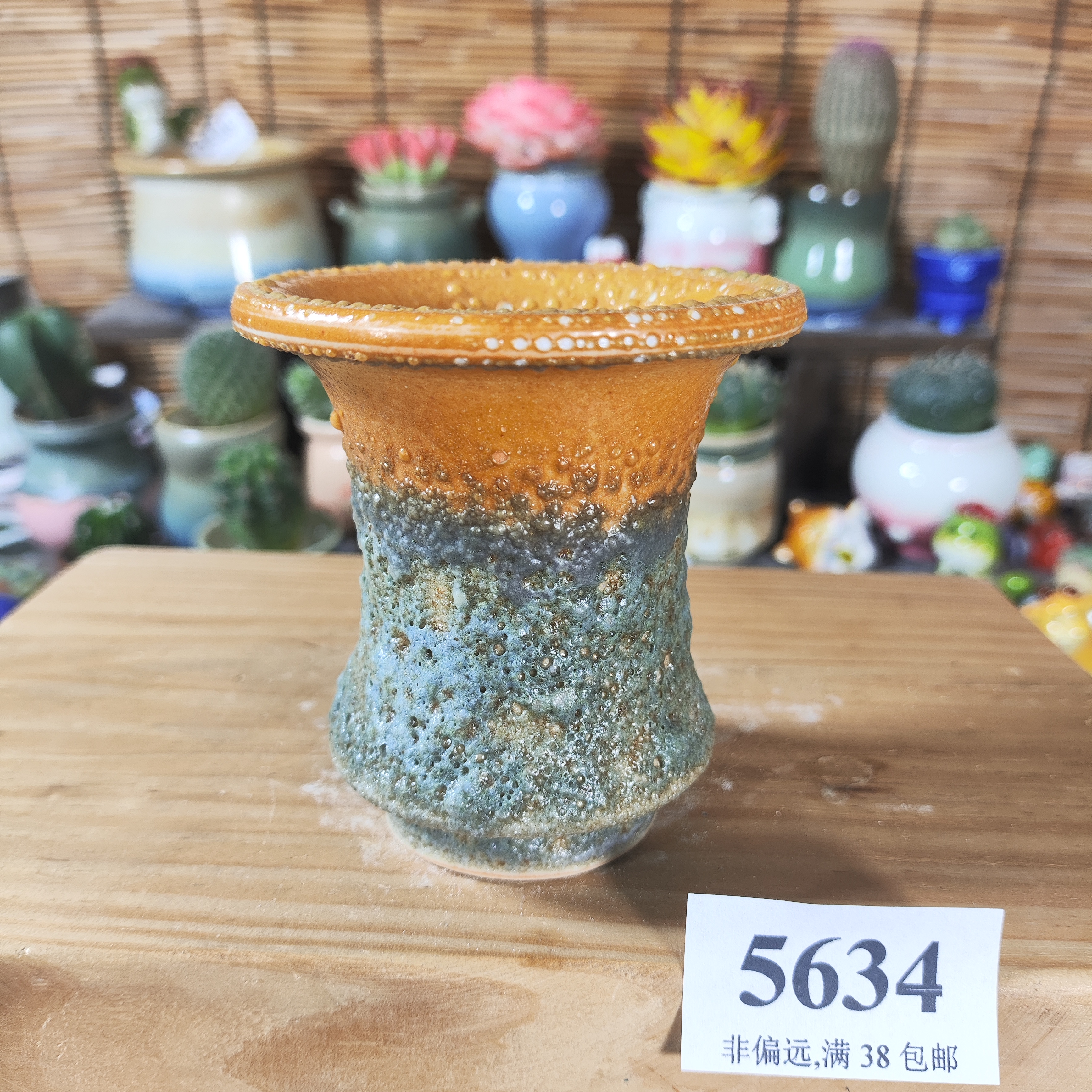 口5.5高7.5，5634手工创意多肉花盆摆件迷你多景德镇纯手工制做