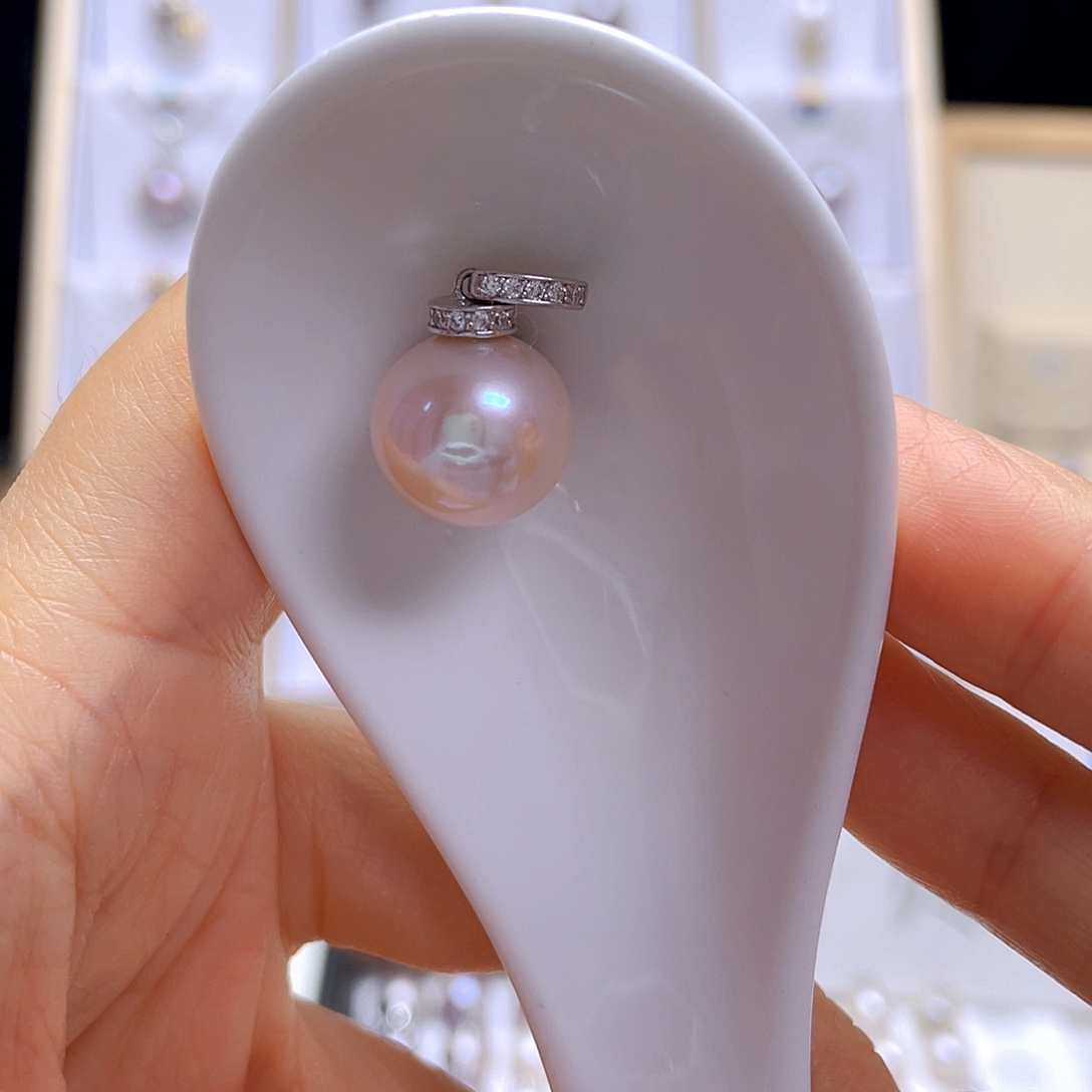 七***安淡水珍珠银S925镶嵌吊坠(不含链)