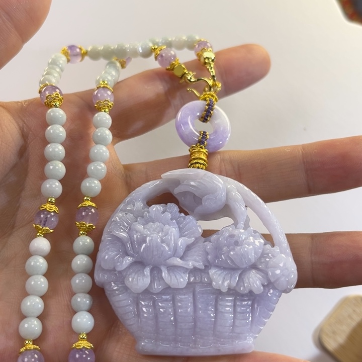 翡翠吊坠(赠链)未镶嵌代编织