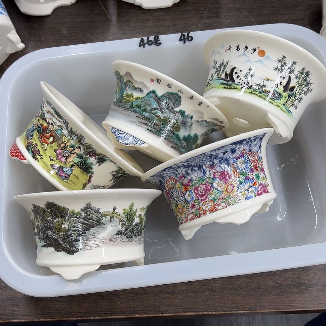 紫砂花盆46号瑕疵5个13/6.5cm