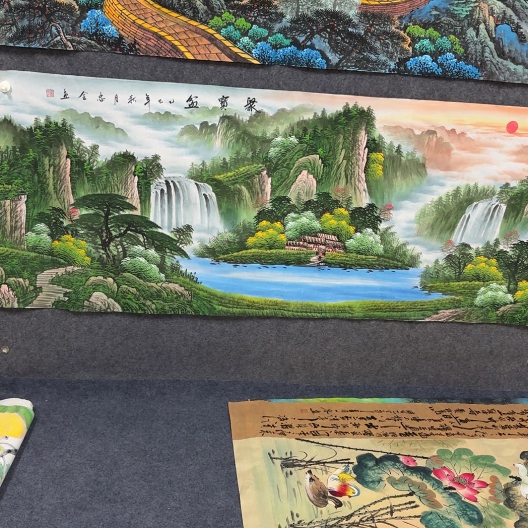 国画180×70精品山水画画