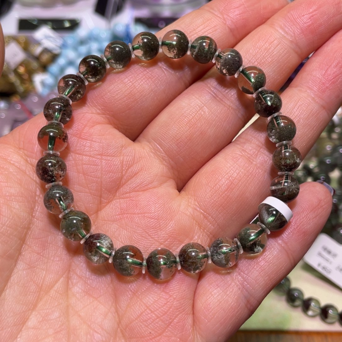 水晶手链未镶嵌7mm绿幽灵