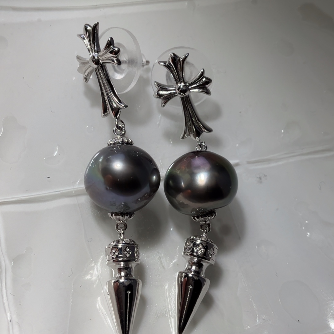 耳饰海水珍珠银S925镶嵌