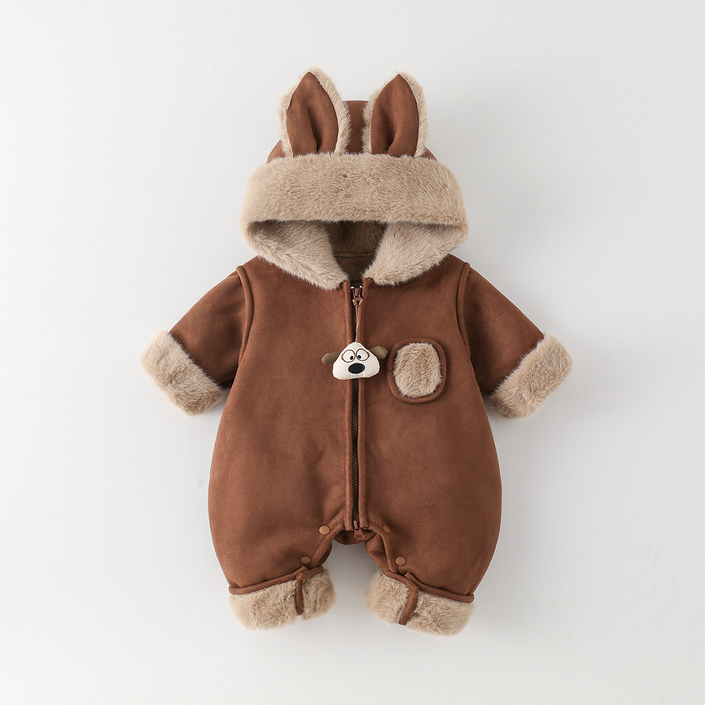 婴儿衣服冬季宝宝加厚连体衣可爱超萌爬爬服满月周岁保暖棉衣外套