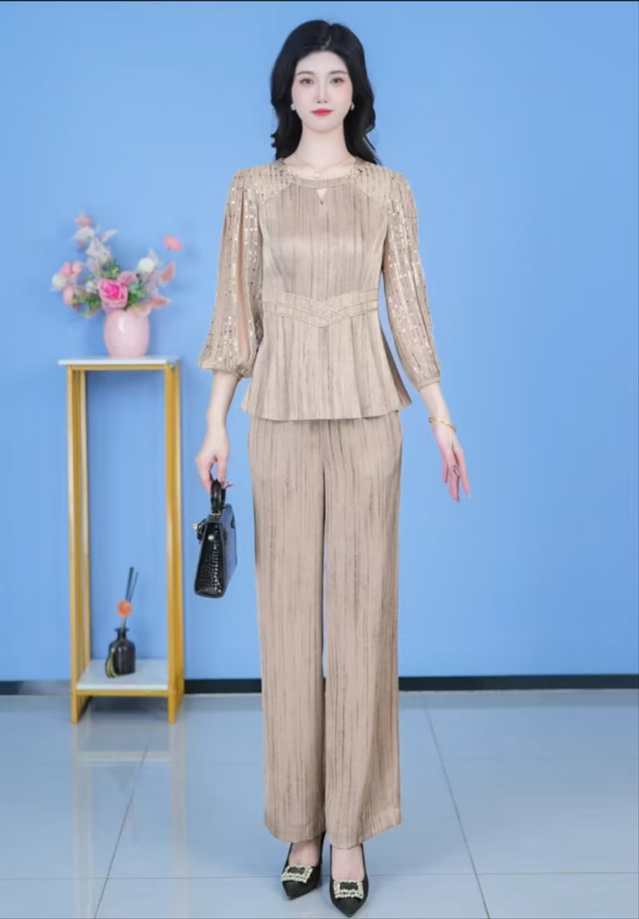 2025春季新款套装两件套时尚优雅减龄洋气套装气质上衣+裤子