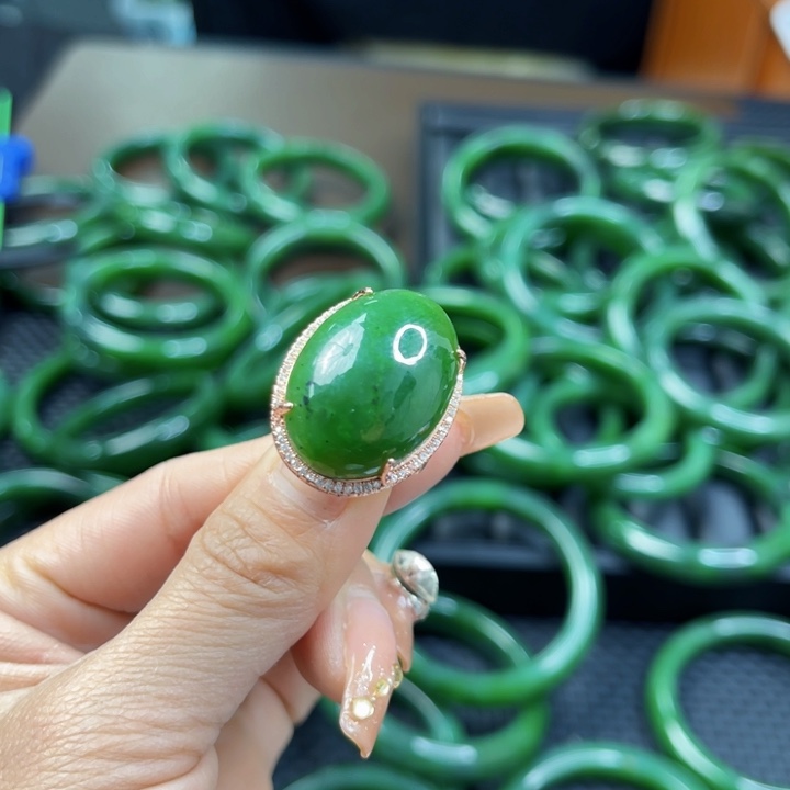 【闪购商品】和田玉（碧玉）戒指合金