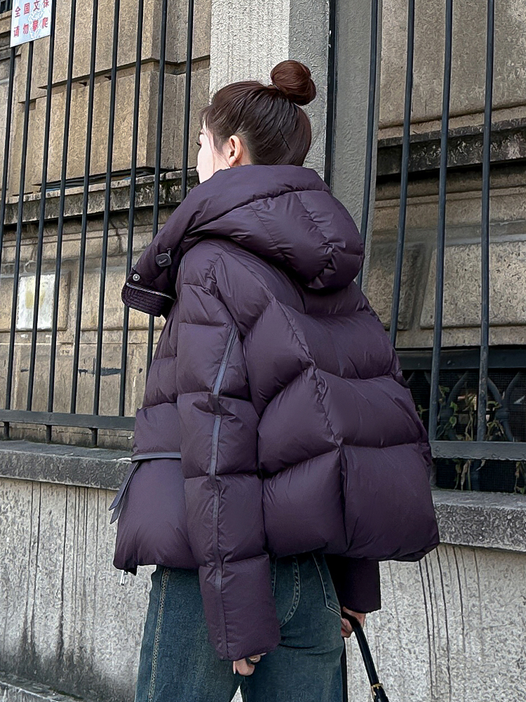 泡芙羽绒棉服女短款2025冬新款小个子连帽宽松面包服休闲外套加厚