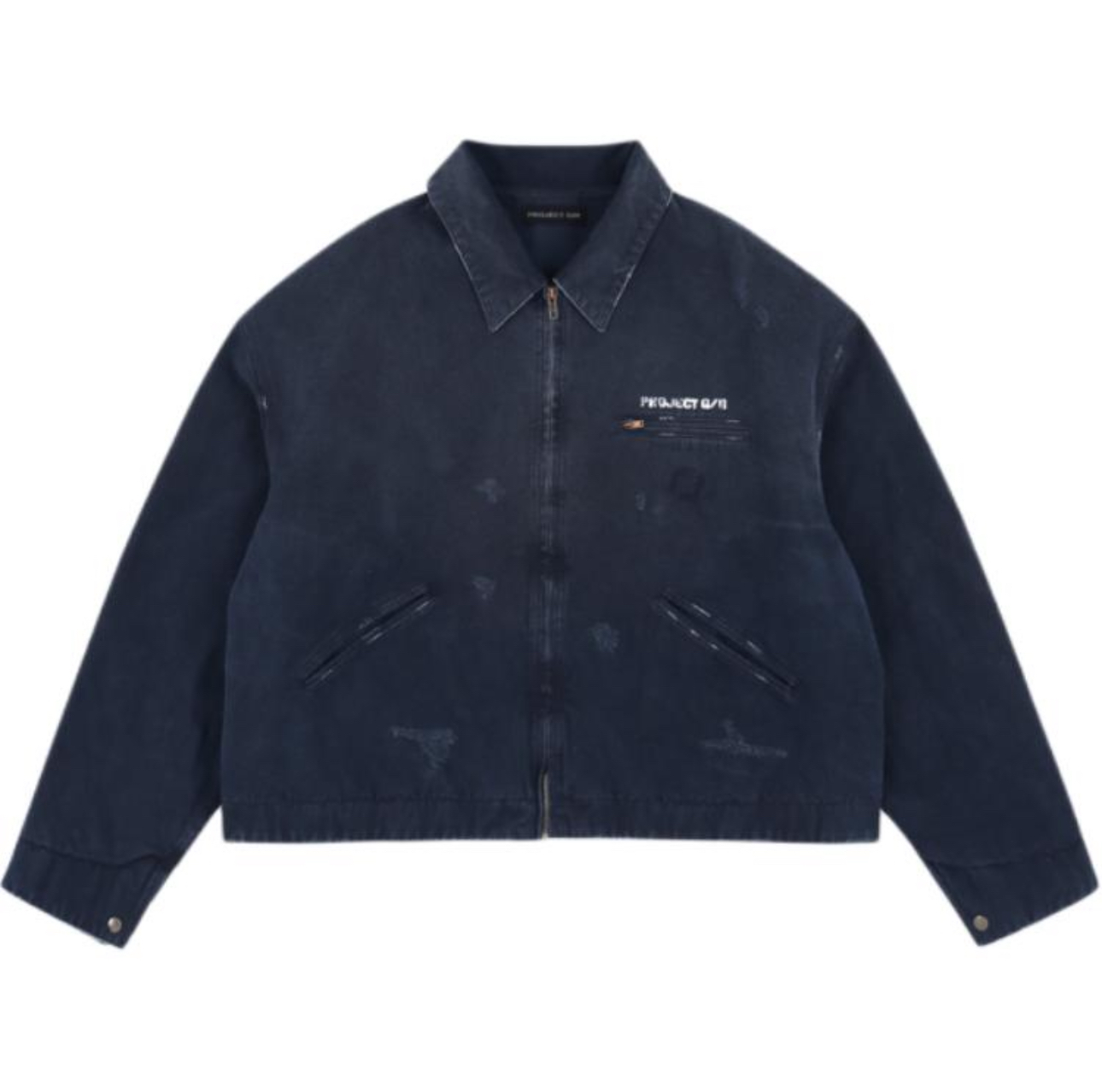 PROJECT G/R FW24翻领拉链夹克海军蓝色