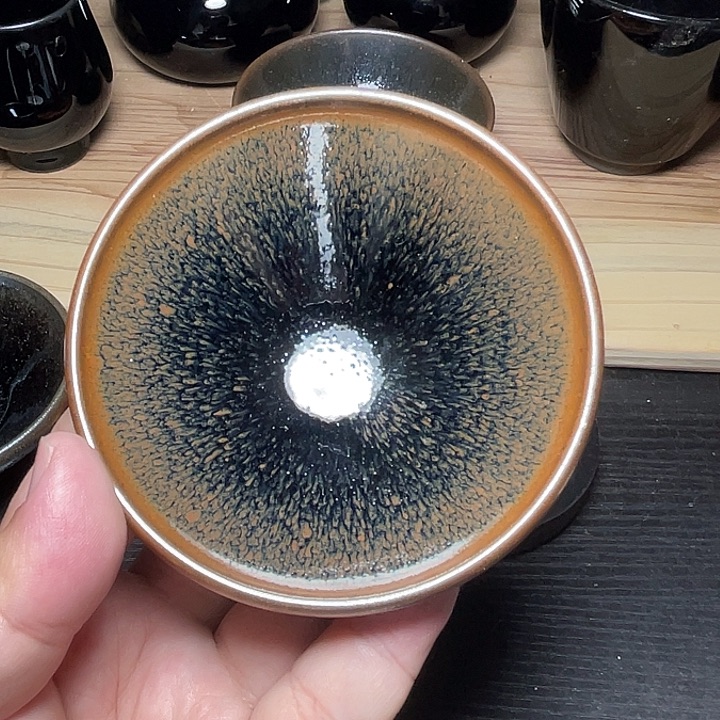 茶盏建窑建盏玉兰鬼脸毫