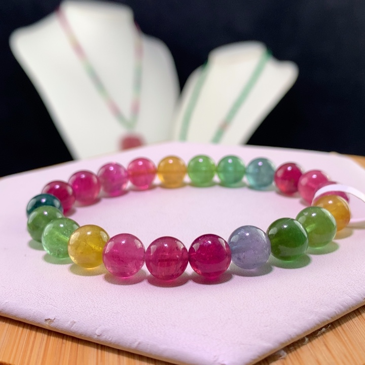 双色碧玺手链未镶嵌