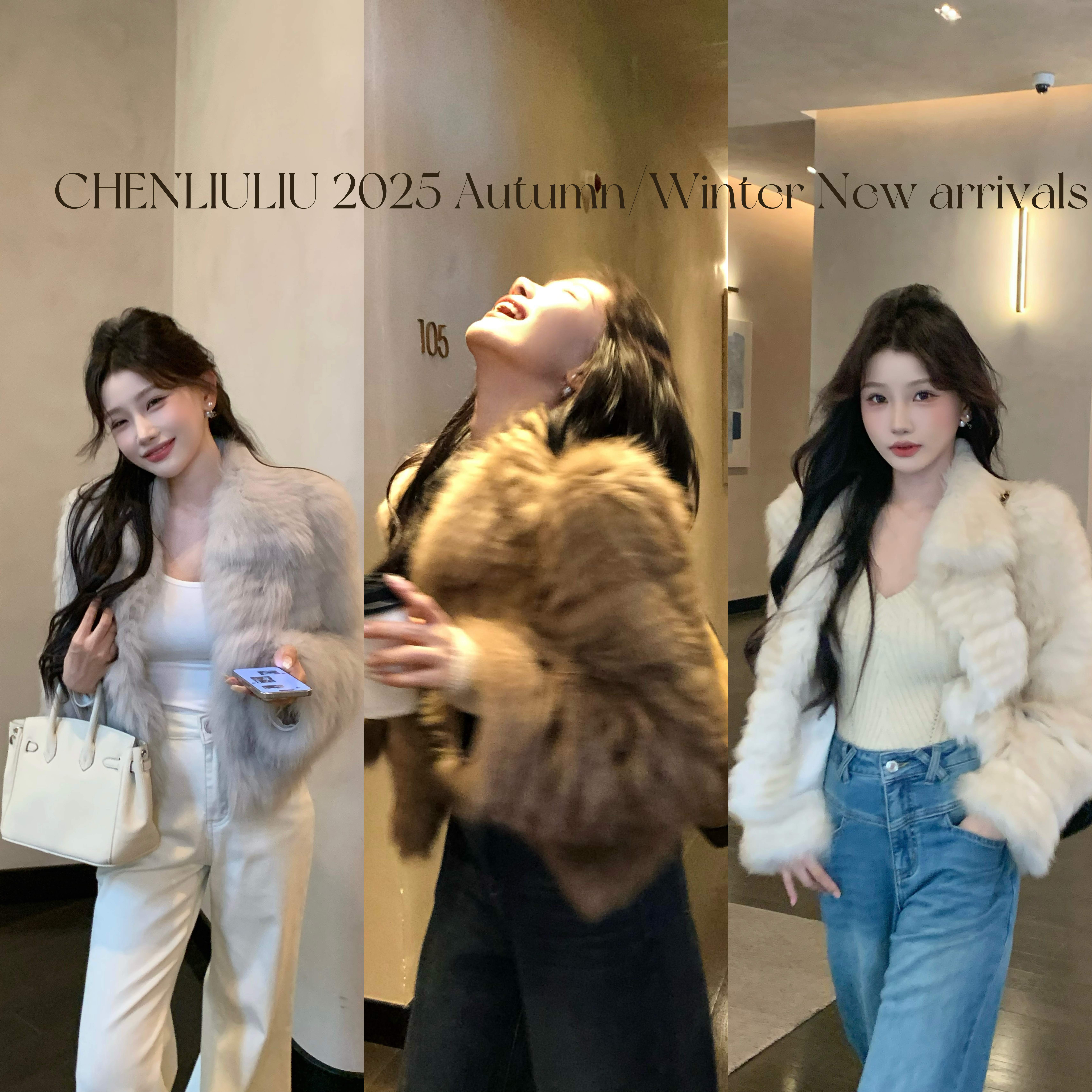 陈六六CHENLIULIU【年度必入】霜色进口芬兰狐狸毛割毛皮草外套