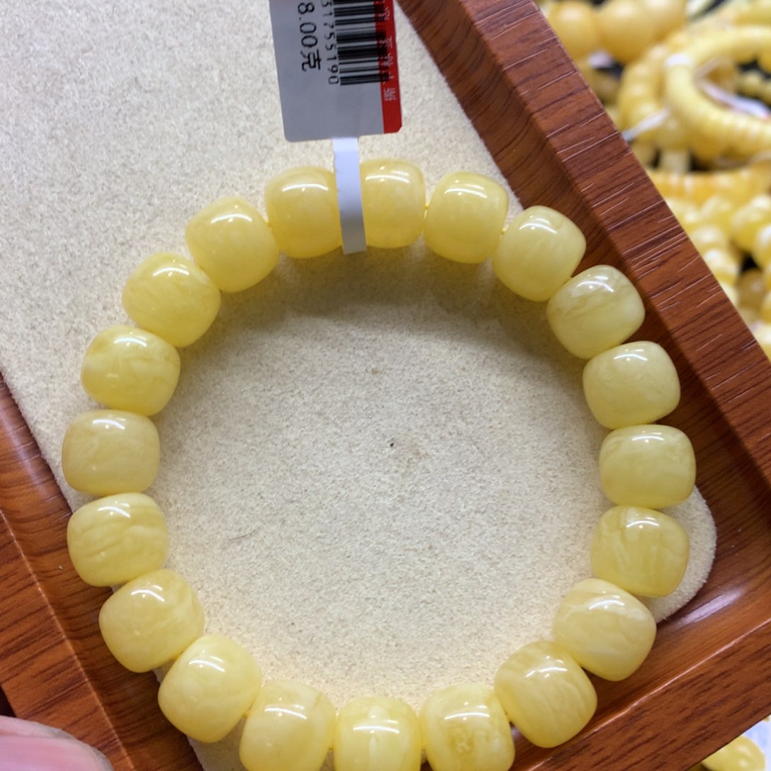 蜜蜡手链未镶嵌陆***舰蜜蜡