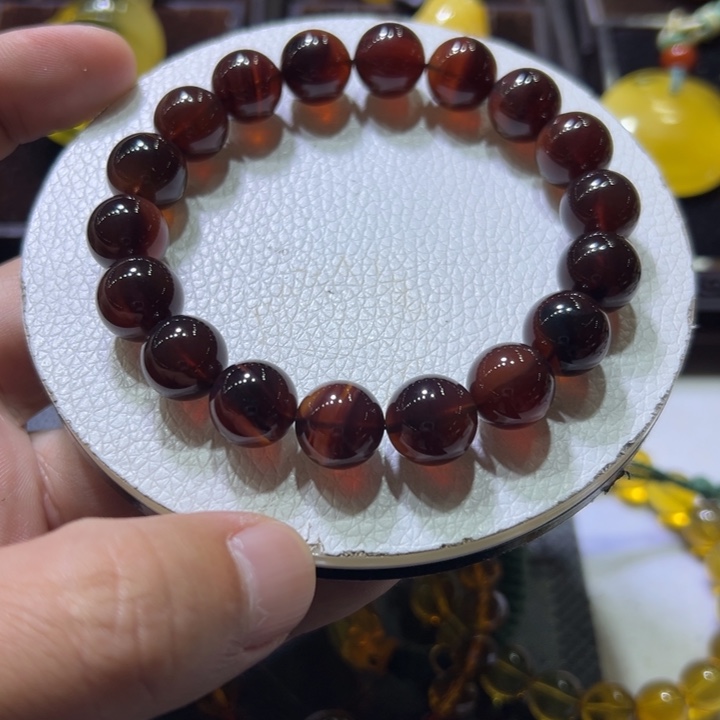 琥珀未镶嵌颈饰琥珀手串11mm