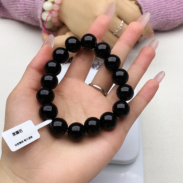 手链未镶嵌水晶黑曜石