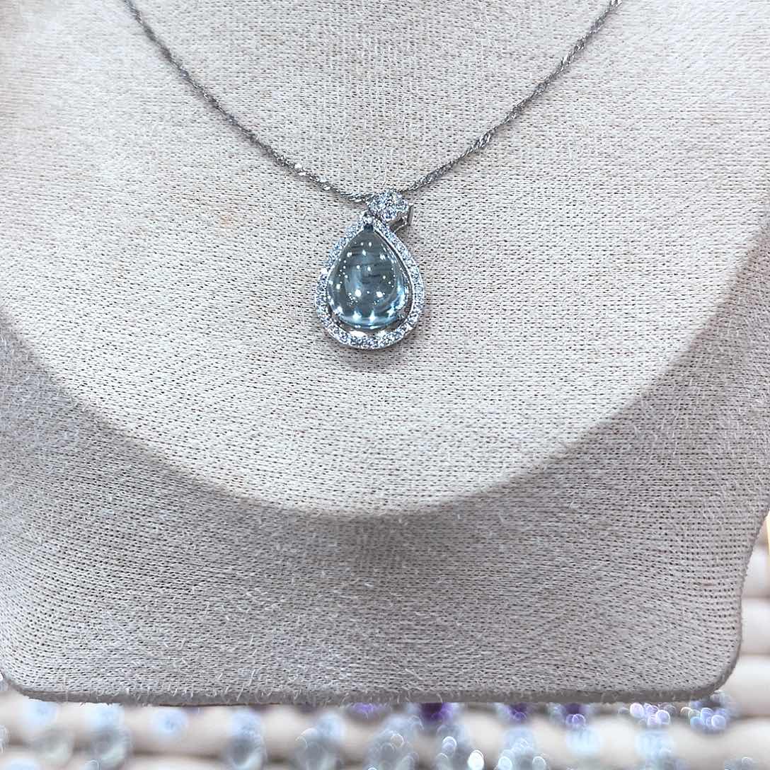 P***艺颈饰托帕石银S925镶嵌