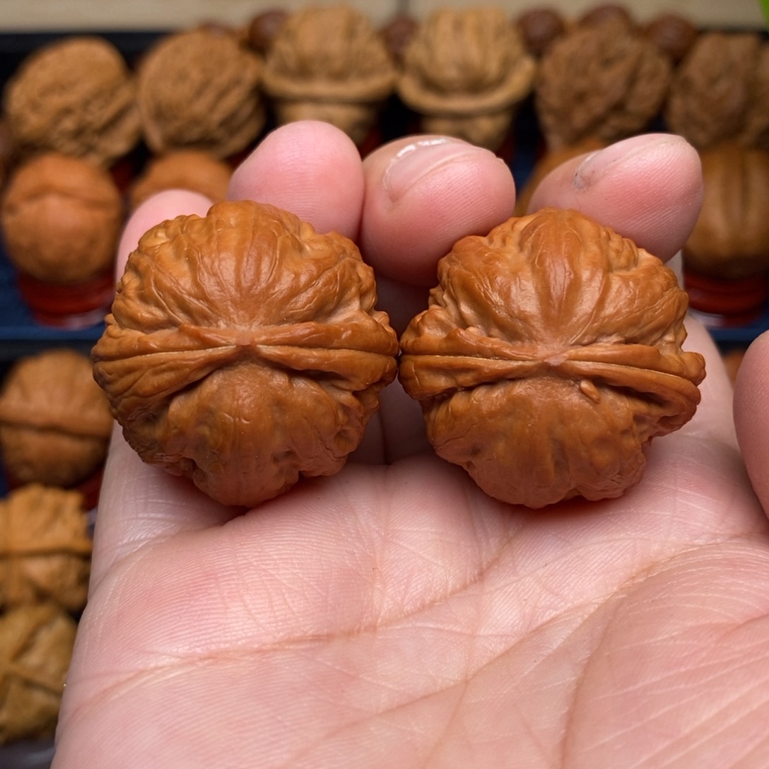 文玩核桃把件手捻卧龙石