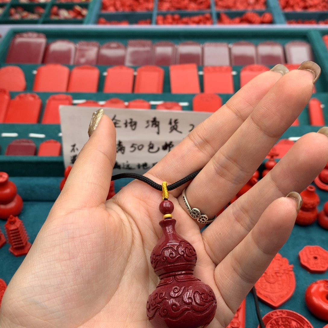 天然辰砂紫砂祥云葫芦
