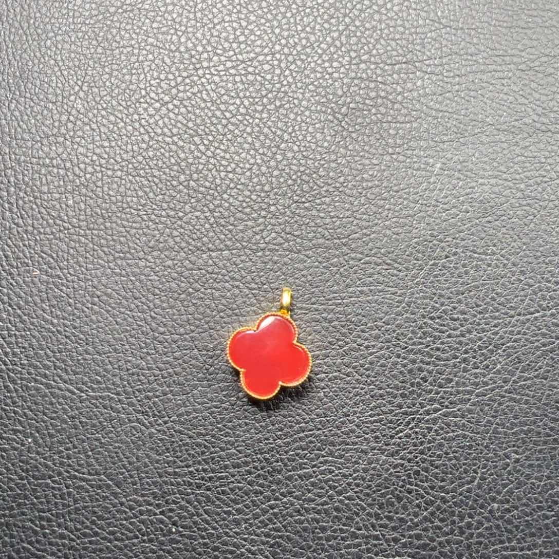 南红玛瑙吊坠18K金镶嵌龘****龘