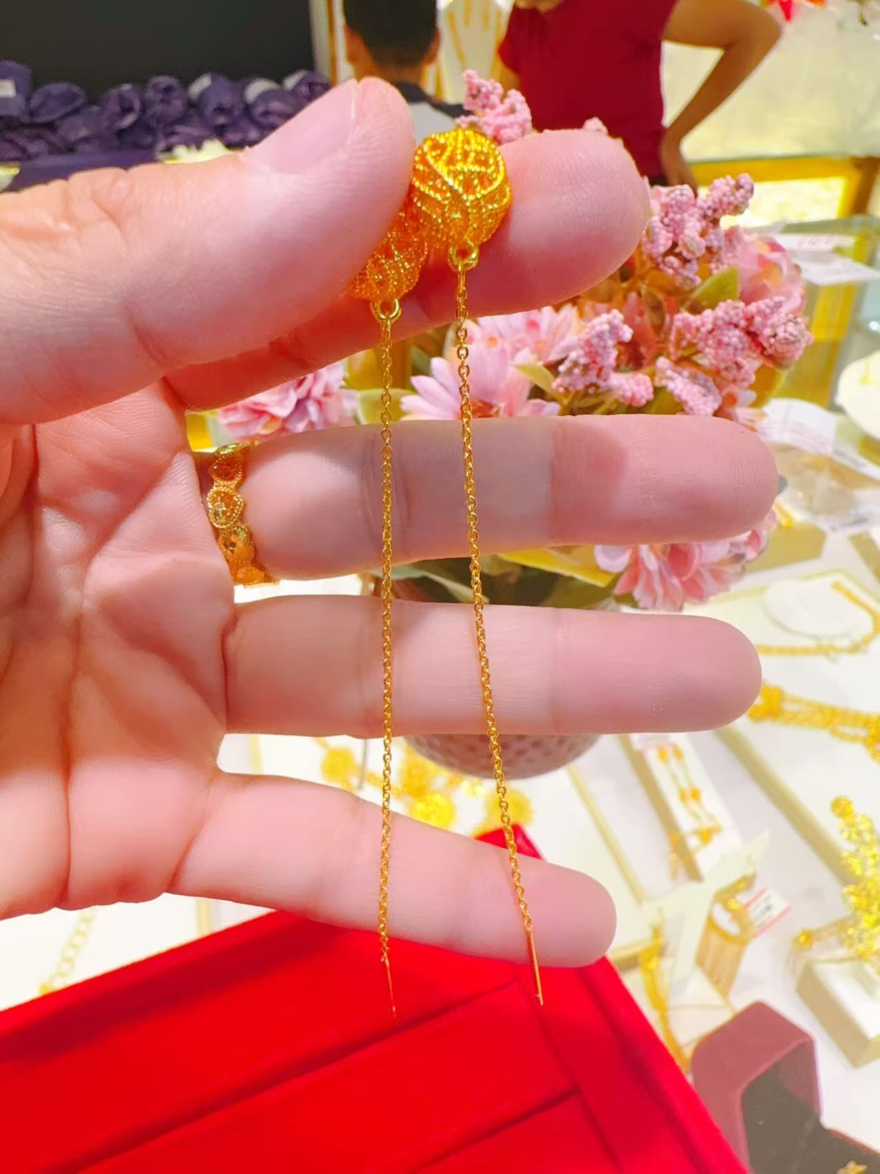 合金耳饰 0.12g 耳线弹珠 سېھران مىس قاپلىما ئالتۇنلىرى 