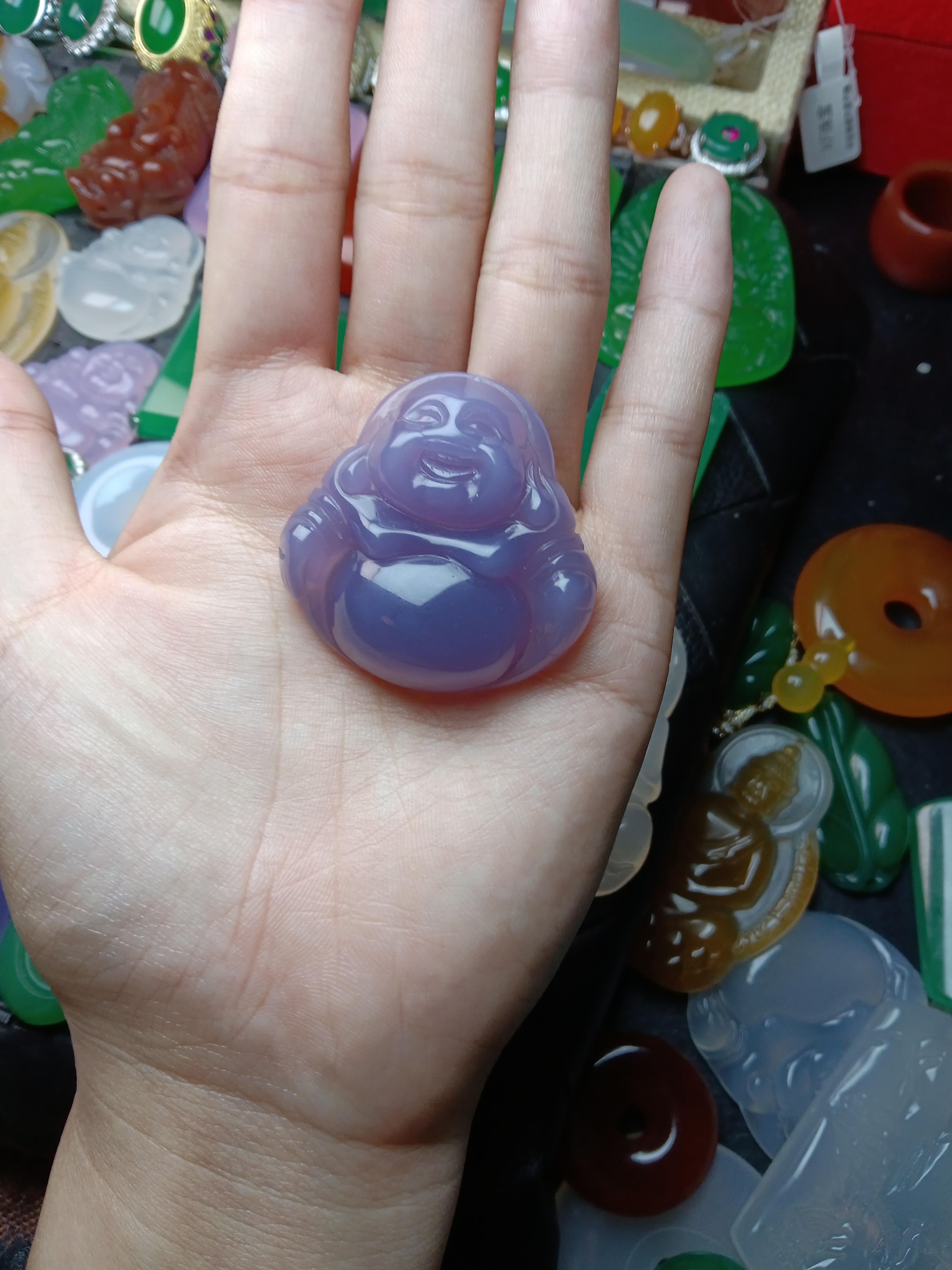 玛瑙玉髓粉色佛公