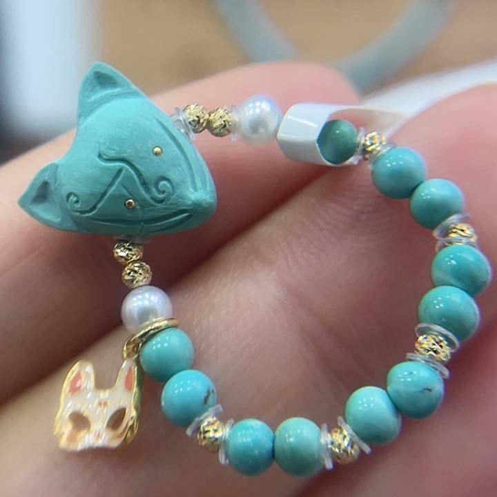 绿松石18K金镶嵌珠宝奇石