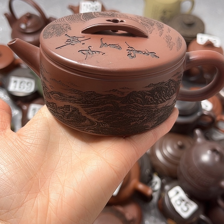 紫砂茶壶紫砂微瑕半手